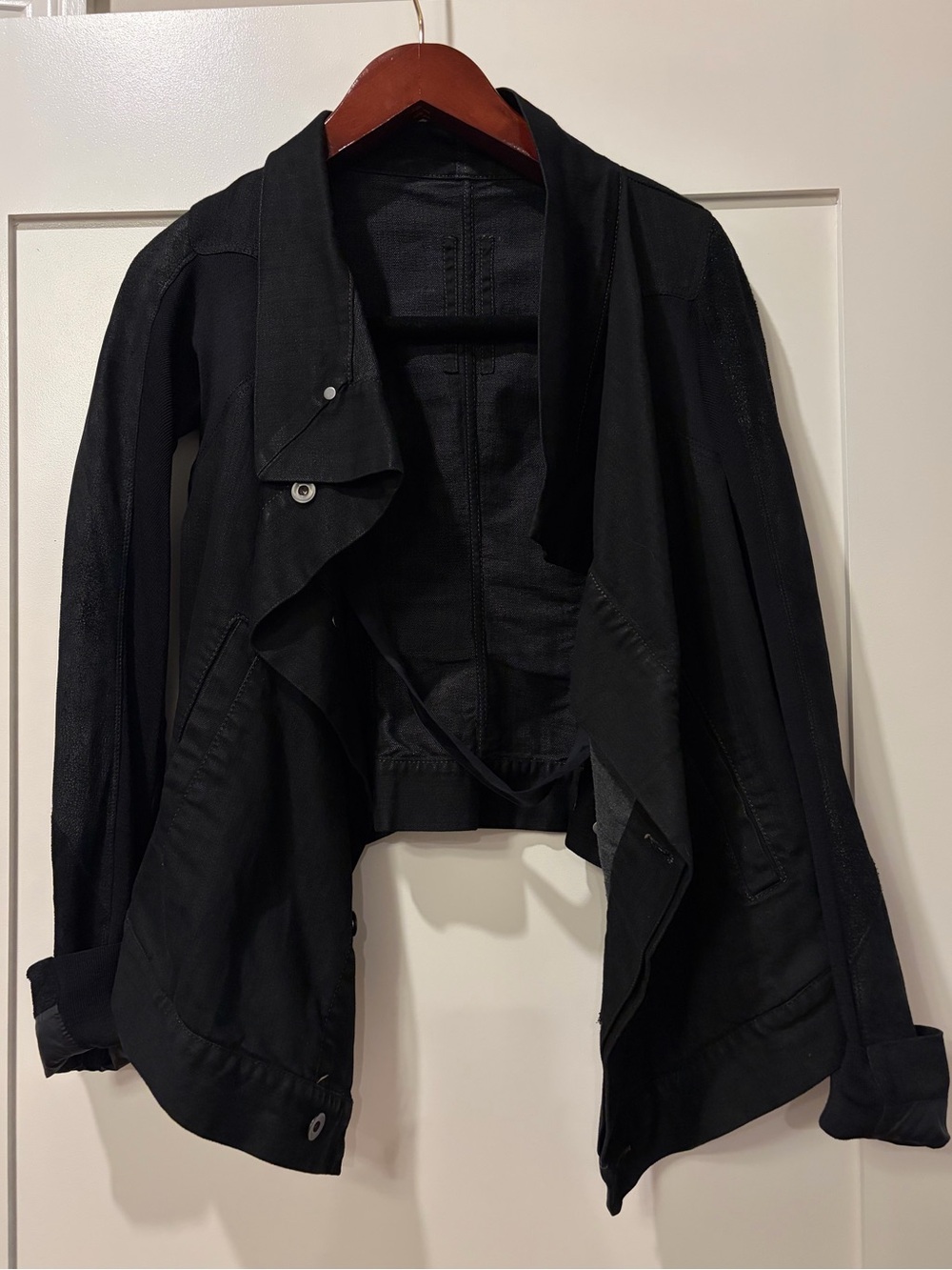 Rick Owens DRKSHDW Black Draped Open-Front Women's Jacket